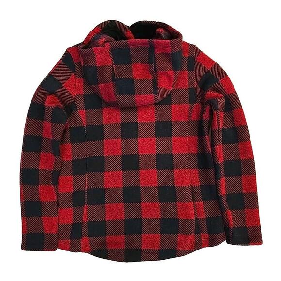THE NORTH FACE Women's Crescent Hoody Pullover Buffalo Plaid Medium Red Black - Picture 9 of 12